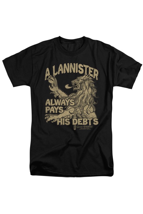 Game of Thrones Debts Unisex Adult Tall T Shirt,Debts, X-Large