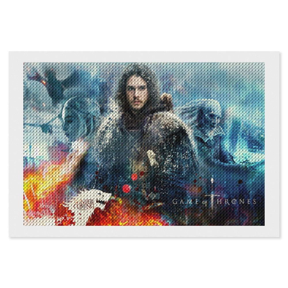 Kit Peinture Diamant 5D Game Of Thrones - Toile 50x60 Cm, Diamants Colorés, Stylo Et Outils Inclus - Art DIY, Décoration Murale, Cadeau