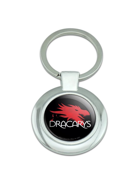 Game of Thrones Dracarys Keychain Classy Round Chrome Plated Metal