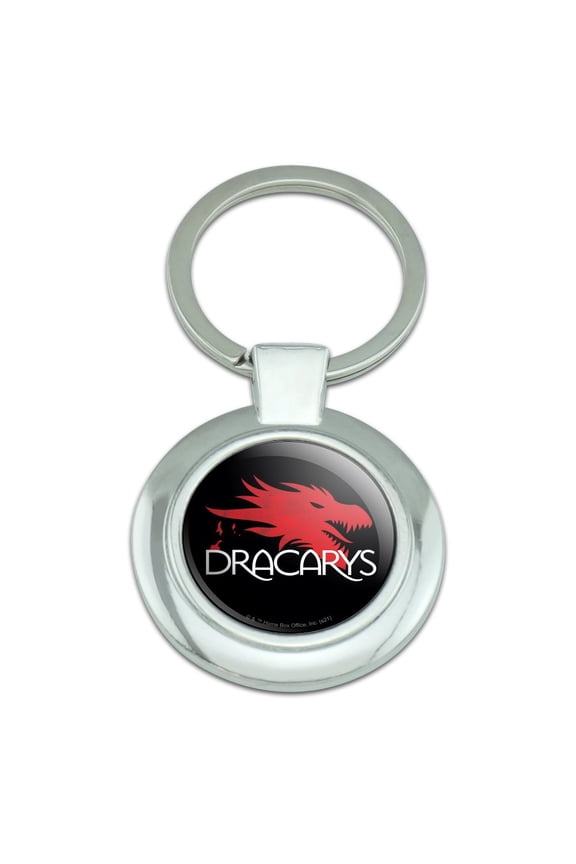 Game of Thrones Dracarys Keychain Classy Round Chrome Plated Metal