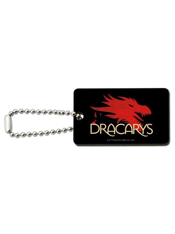 Game of Thrones Dracarys Wood Wooden Rectangle Keychain Key Ring