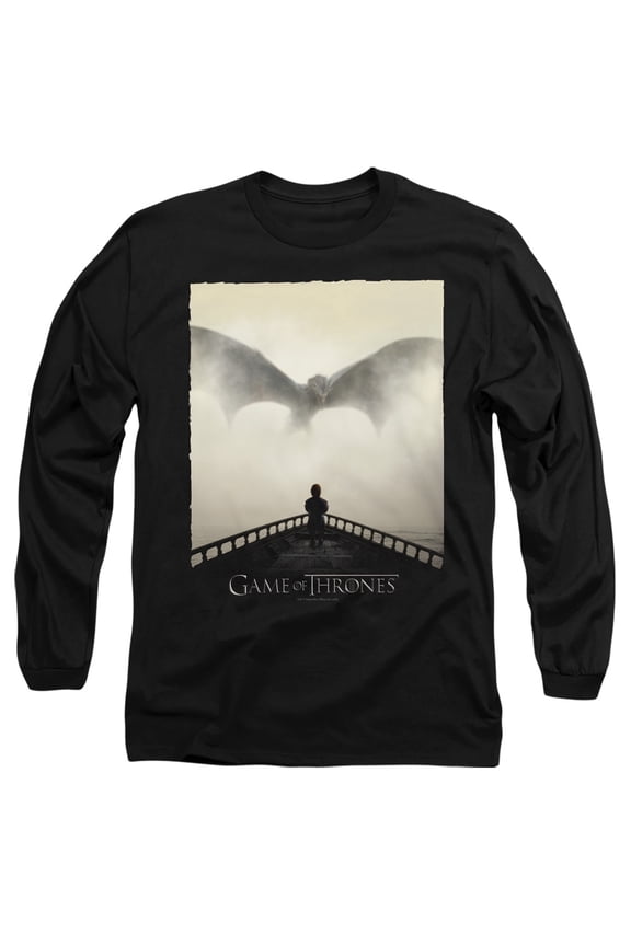 Game of Thrones Dragon 1 Unisex Adult Long-Sleeve T Shirt,Black, Large