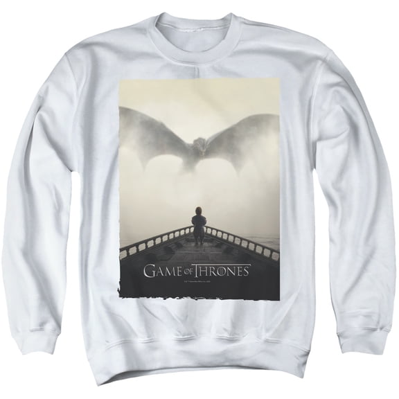 Game of Thrones Dragon 3 Unisex Adult Crewneck Sweatshirt,White, Medium