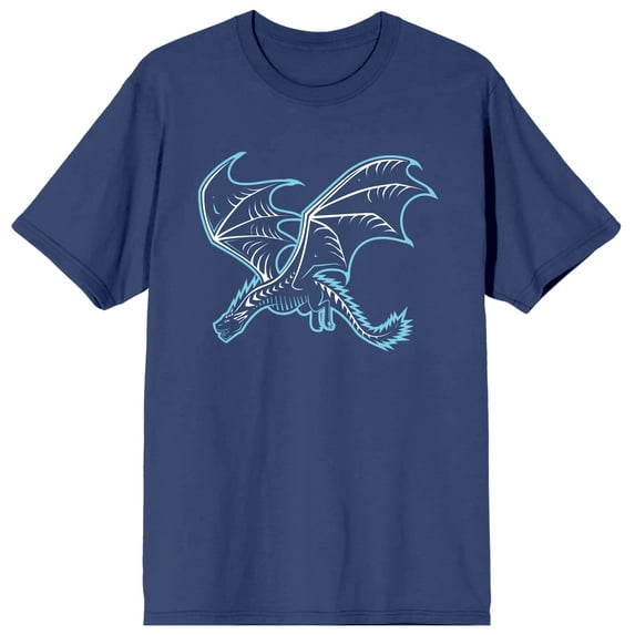 Game of Thrones Dragon Art Women's Navy Blue Graphic Tee-Small