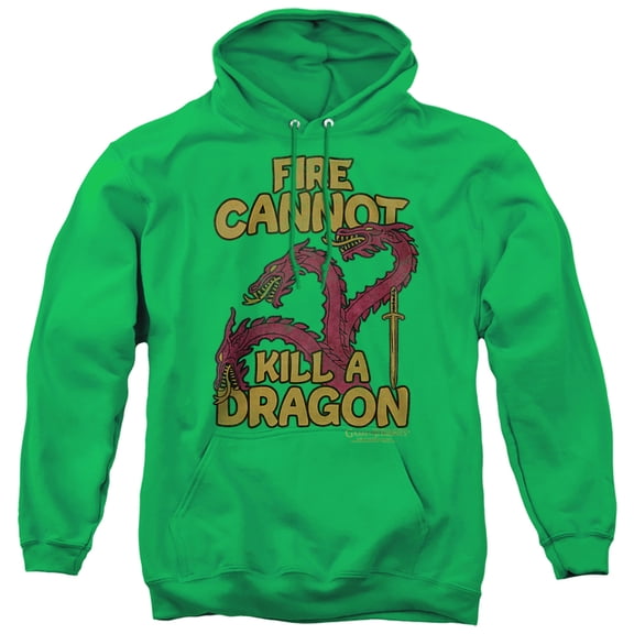 Game of Thrones Dragons With Fire Unisex Adult Pull-Over Hoodie,Kelly Green, Large