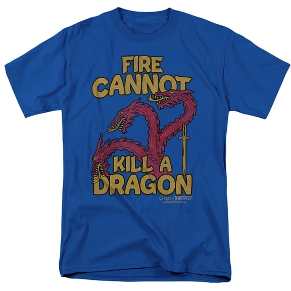 Game of Thrones Dragons with Fire Unisex Adult T-Shirt, Royal, Medium