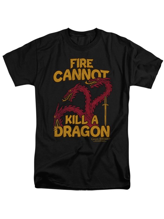 Game of Thrones Dragons with Fire Unisex Adult Tall T Shirt,Dragons with Fire, 3X-Large