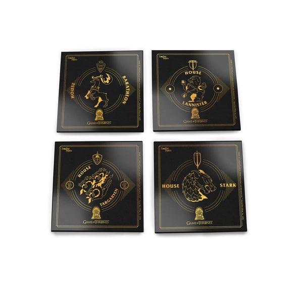 Game of Thrones (Gold Houses) StarFire Prints Glass Coaster Set of Four SPCSTR1260
