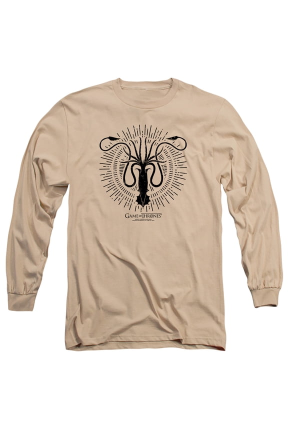 Game of Thrones Greyjoy Burst Sigil Unisex Adult Long-Sleeve T Shirt,Greyjoy Burst Sigil, 2X-Large
