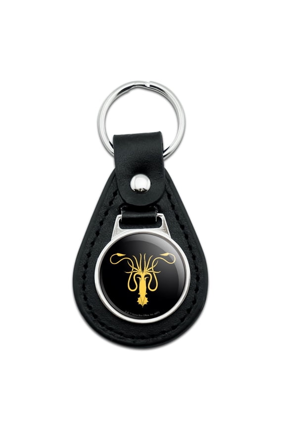 Game of Thrones Greyjoy Sigil Black Leather Keychain
