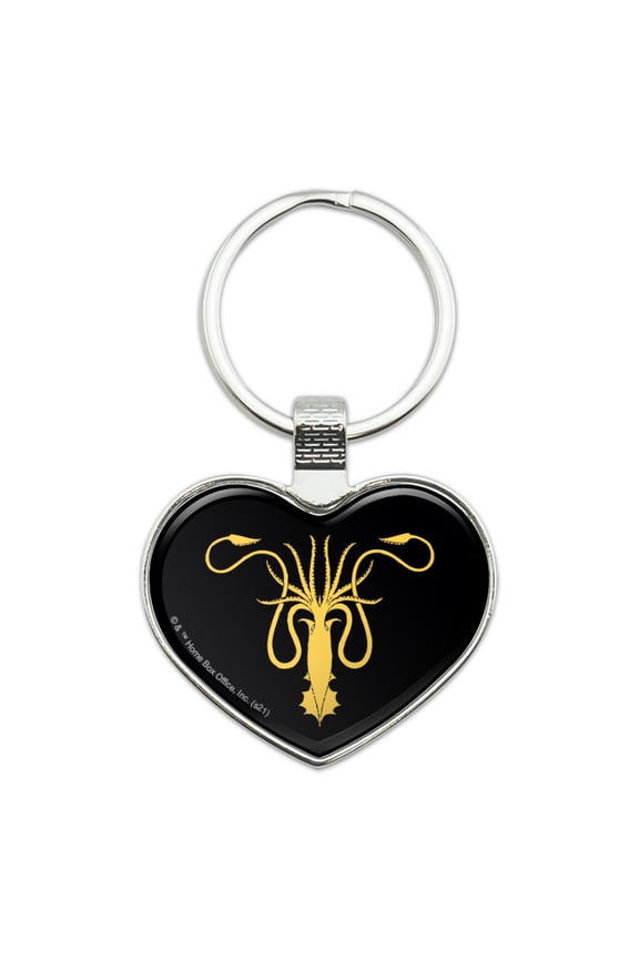 Game of Thrones Greyjoy Sigil Keychain Heart Love Metal Key Chain Ring
