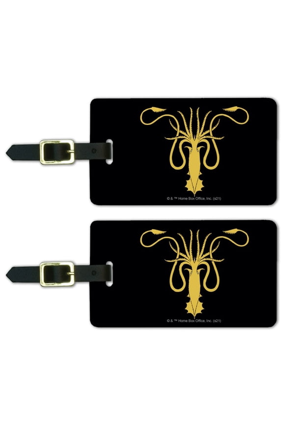 Game of Thrones Greyjoy Sigil Luggage ID Tags Suitcase Carry-On Cards - Set of 2