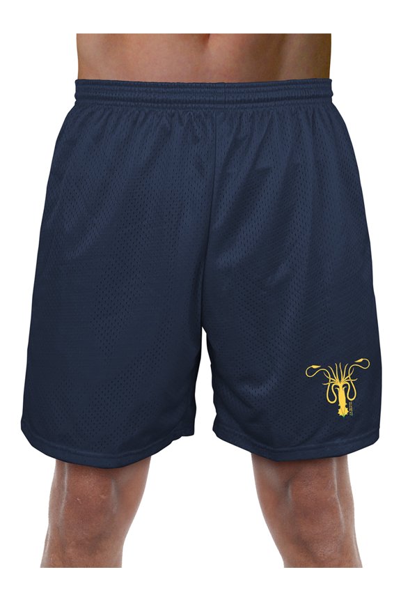 Game of Thrones Greyjoy Sigil Mens Lined Mesh Shorts, Navy, 2X-Large
