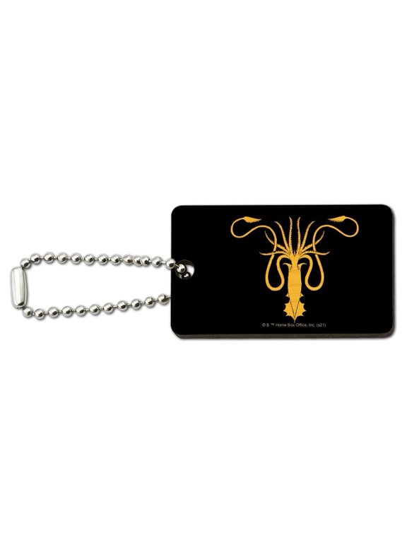 Game of Thrones Greyjoy Sigil Wood Wooden Rectangle Keychain Key Ring