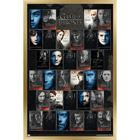 Game of Thrones - Grid Wall Poster, 14.725" x 22.375", Framed