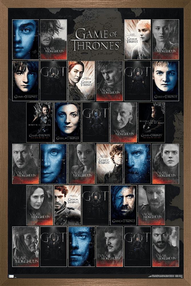Game of Thrones - Grid Wall Poster, 14.725" x 22.375", Framed