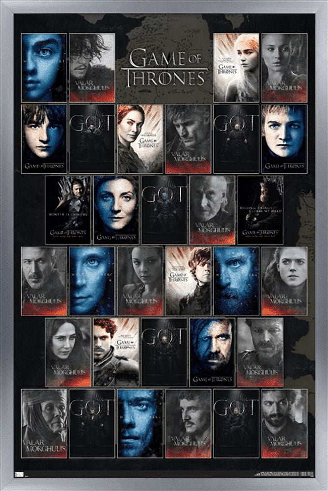 Game of Thrones - Grid Wall Poster, 22.375" x 34", Framed