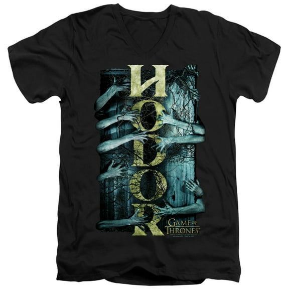 Game of Thrones Hodor Unisex Adult V-Neck T Shirt,Black, Medium