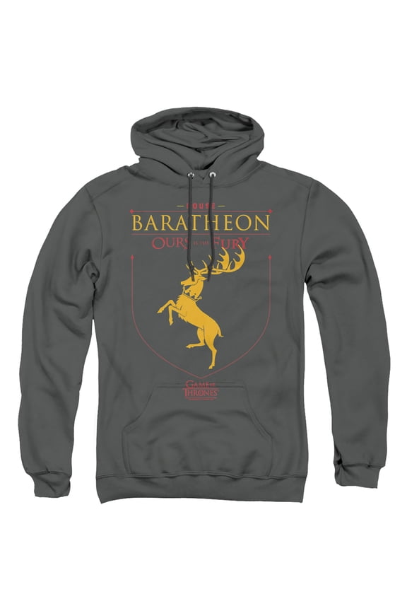 Game of Thrones House Baratheon Sigil Unisex Adult Pull-Over Hoodie,Charcoal, 3X-Large