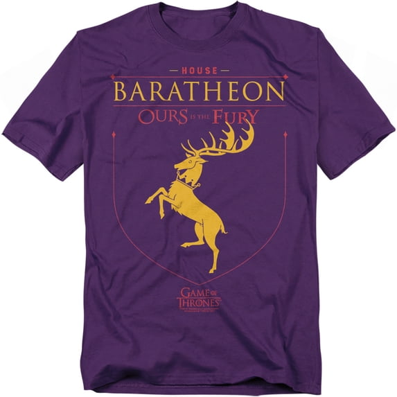 Game of Thrones House Baratheon Sigil Unisex Adult T-Shirt, Purple, Large