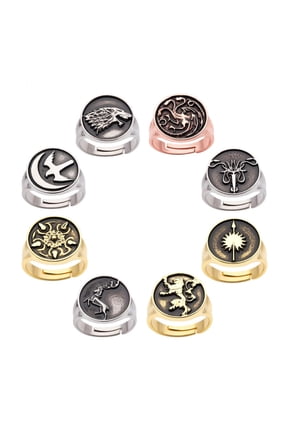 House Crests Adjustable Ring 8-Piece Set