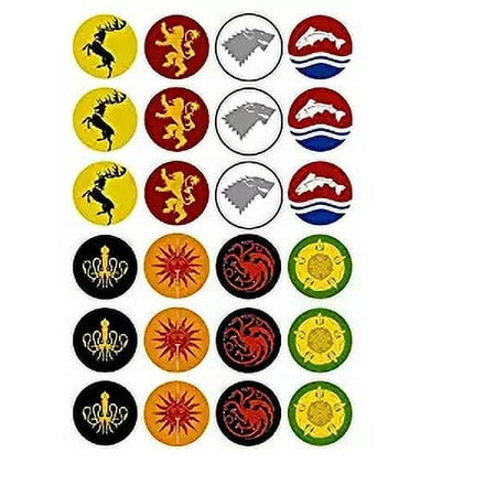 Game of Thrones House Sigils ~ Cupcake Topper ~ Edible Frosting Image 24ct