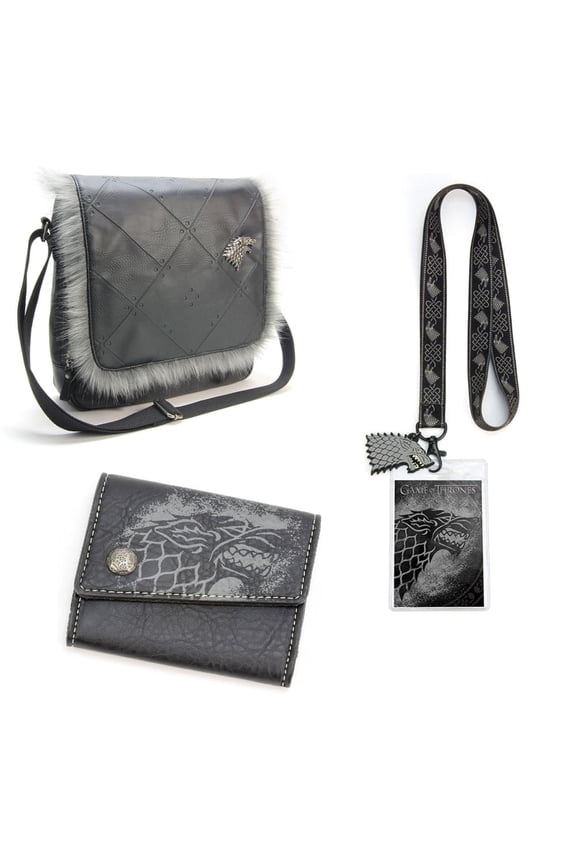 Game of Thrones House Stark Gift Set - Lanyard, Wallet & Messenger Bag