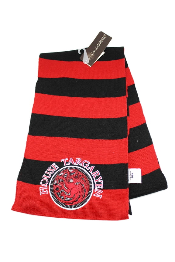 House Targaryen Dragon Emblem Red and Black Scarf