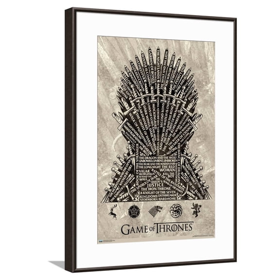Game of Thrones - Iron Throne Canvas Wall Poster, 14.725" x 22.375"