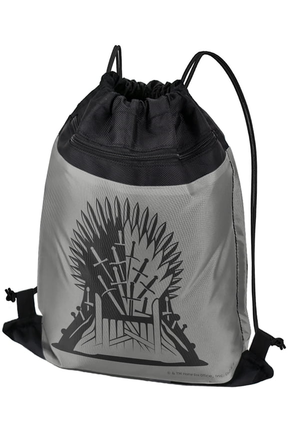 Game of Thrones Iron Throne Icon Drawstring Backpack Sports Bag Sackpack 17" x 13", Perfect for Gym, Yoga or Practice