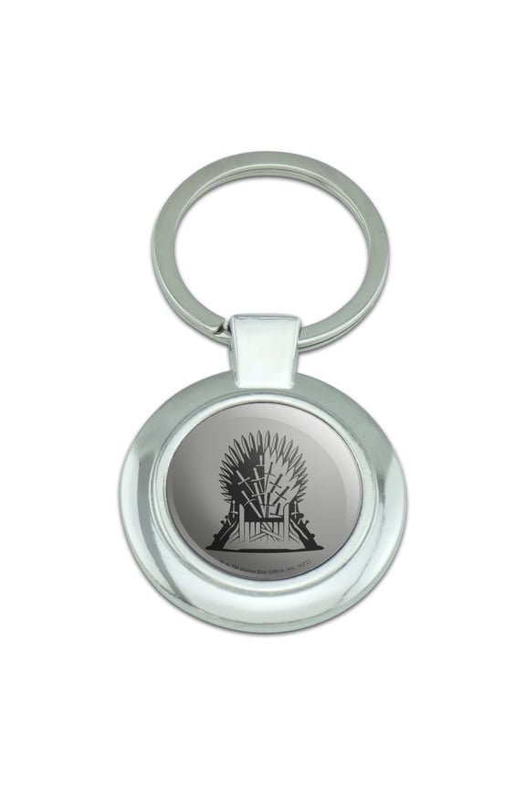 Game of Thrones Iron Throne Icon Keychain Classy Round Chrome Plated Metal