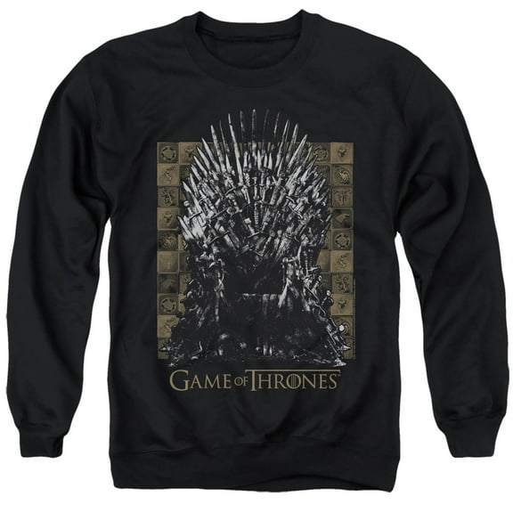 Game of Thrones Iron Throne Unisex Adult Crewneck Sweatshirt,Black, Medium