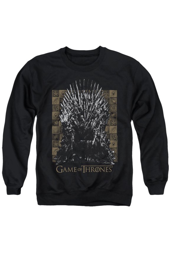Game of Thrones Iron Throne Unisex Adult Crewneck Sweatshirt,Black, Medium