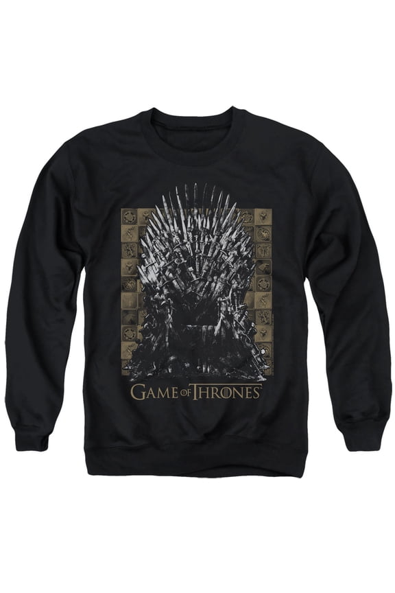 Game of Thrones Iron Throne Unisex Adult Crewneck Sweatshirt,Black, Small