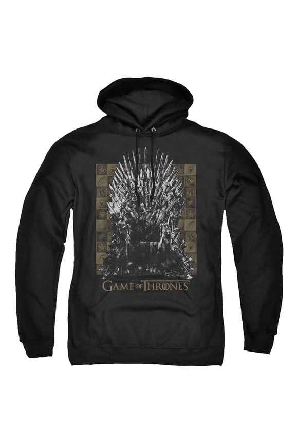 Game of Thrones Iron Throne Unisex Adult Pull-Over Hoodie,Black, Large