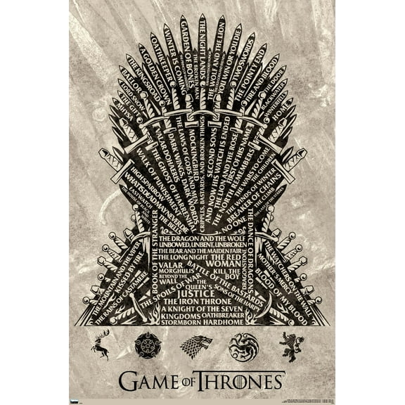 Game of Thrones - Iron Throne Wall Poster, 14.725" x 22.375"