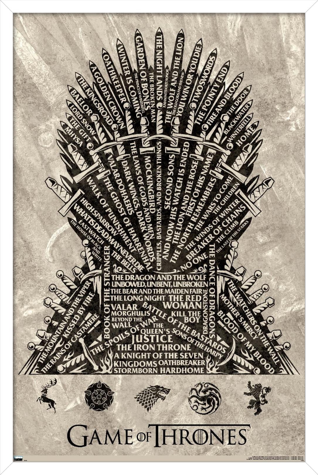 Game of Thrones - Iron Throne Wall Poster, 22.375" x 34", Framed