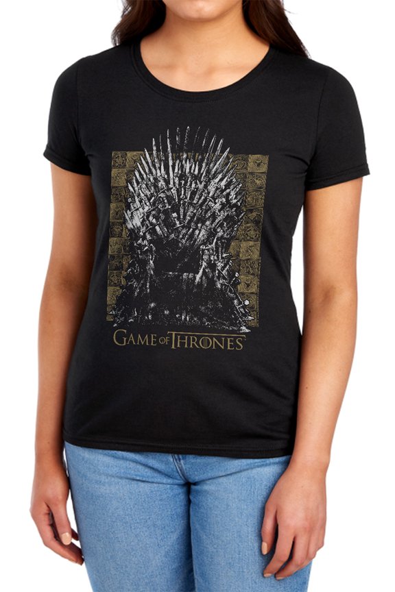 Game of Thrones Iron Throne Women's T Shirt,Black, Large