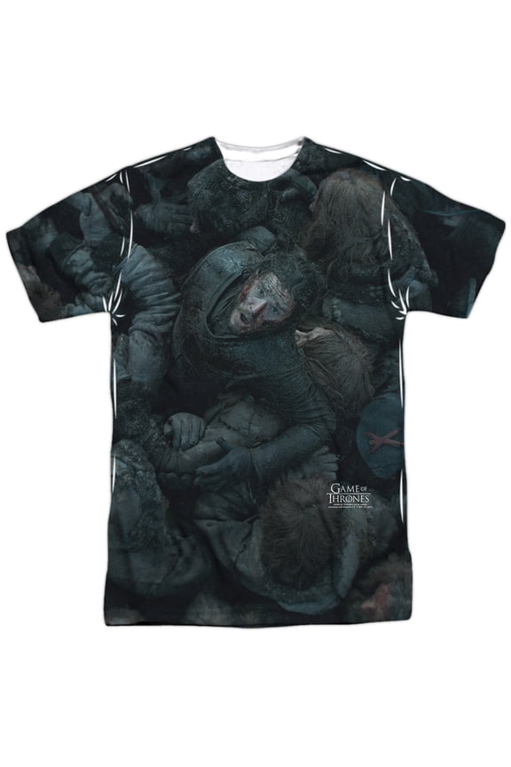 Game of Thrones Jon Snow The Throne Unisex Adult Front Only Sublimated T Shirt,Jon Snow The Throne, Small