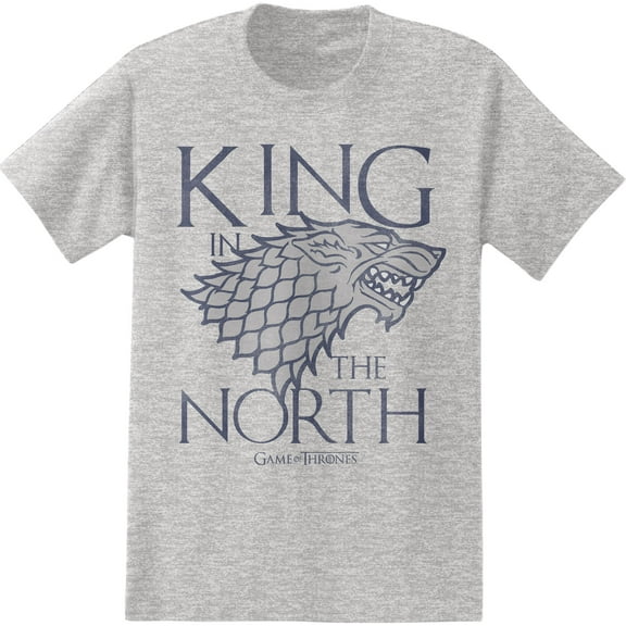 Game of Thrones King In The North Adult T-Shirt (Small, Gray)