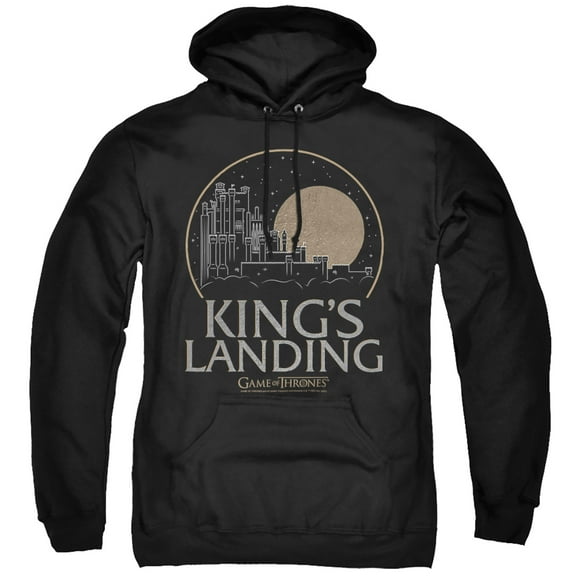 Game of Thrones Kings Landing Unisex Adult Pull-Over Hoodie,Black, X-Large