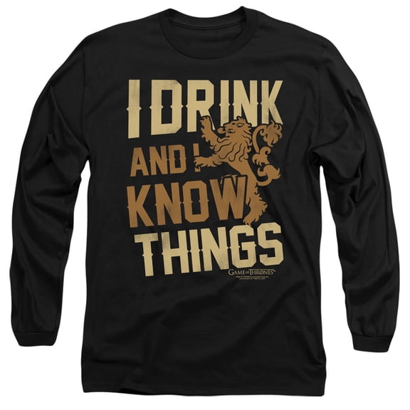 Game of Thrones Know Things Unisex Adult Long-Sleeve T Shirt,Know Things, Large