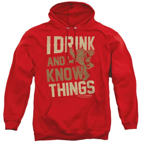 Game of Thrones Know Things Unisex Adult Pull-Over Hoodie,Red, X-Large