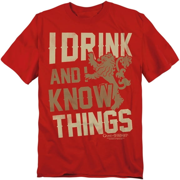 Game of Thrones Know Things Unisex Adult T-Shirt, Red, X-Large