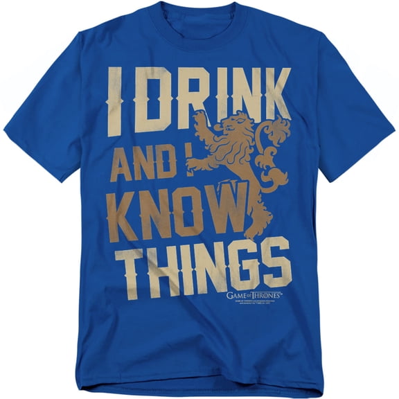 Game of Thrones Know Things Unisex Adult T-Shirt, Royal, Small