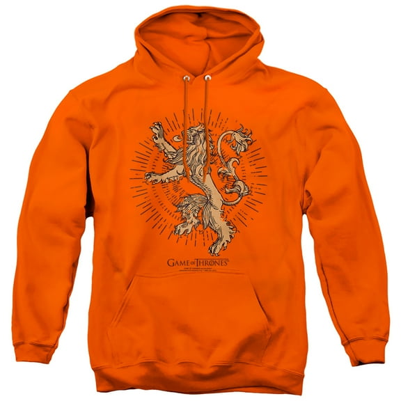 Game of Thrones Lannister Burst Sigil Unisex Adult Pull-Over Hoodie,Orange, X-Large