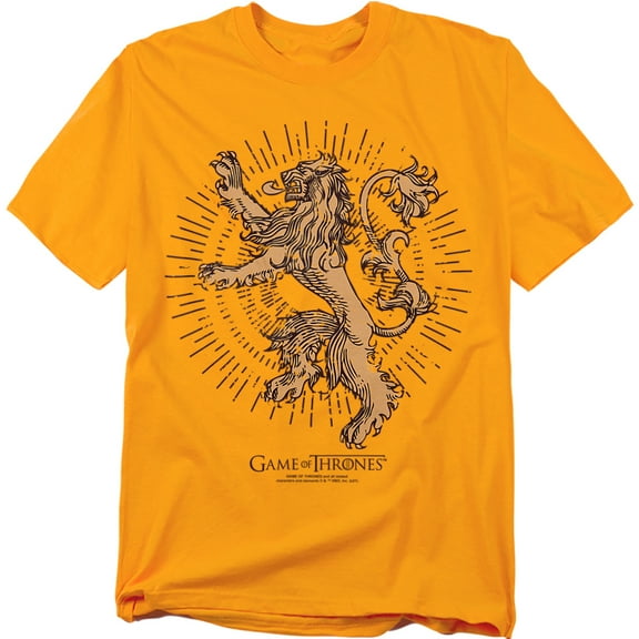 Game of Thrones Lannister Burst Sigil Unisex Adult T-Shirt, Gold, 5X-Large