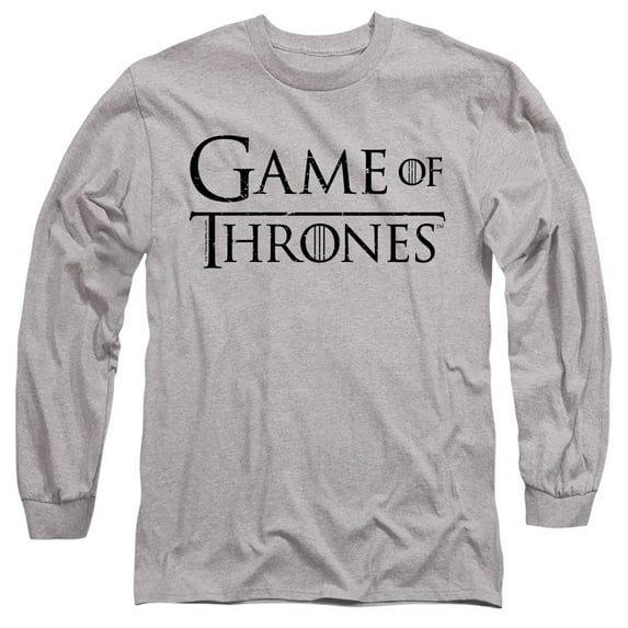 Game of Thrones Logo 1 Unisex Adult Long-Sleeve T Shirt,Athletic Heather, Large