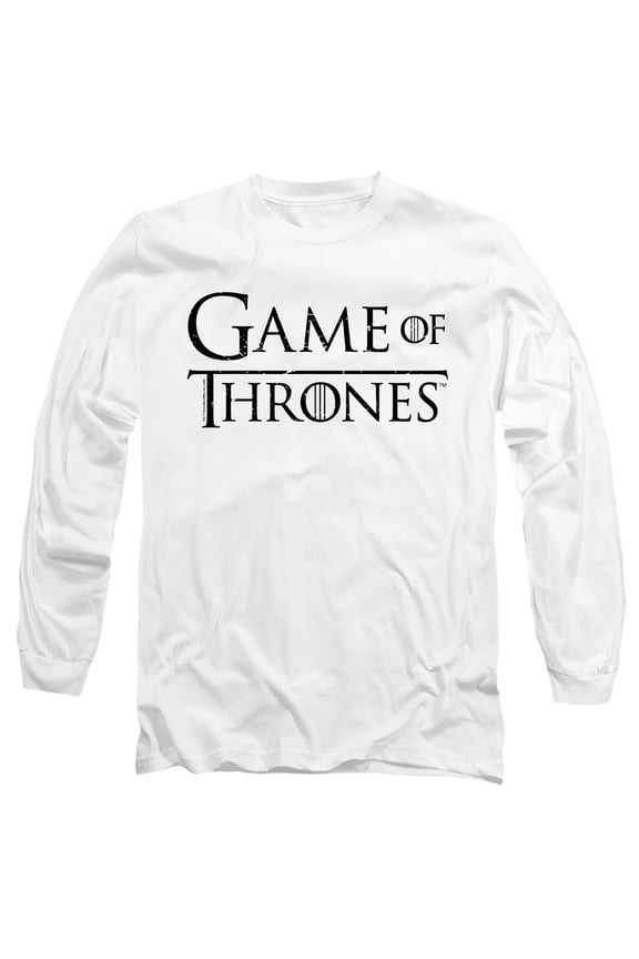 Game of Thrones Logo 2 Unisex Adult Long-Sleeve T Shirt,White, 3X-Large