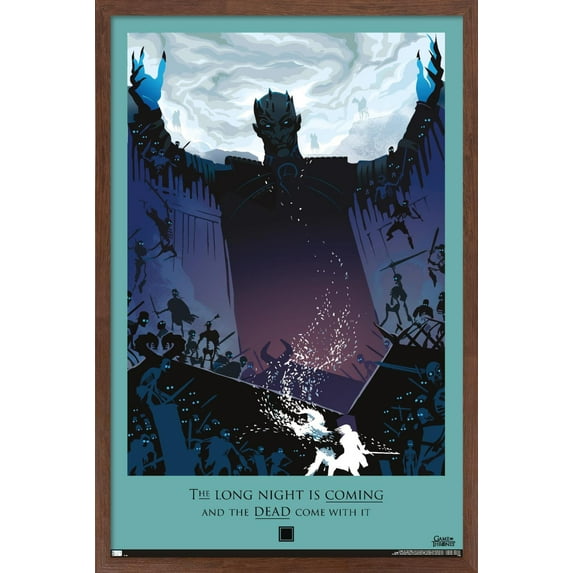 Game of Thrones - Long Night Wall Poster, 14.725" x 22.375", Framed